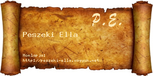 Peszeki Ella névjegykártya